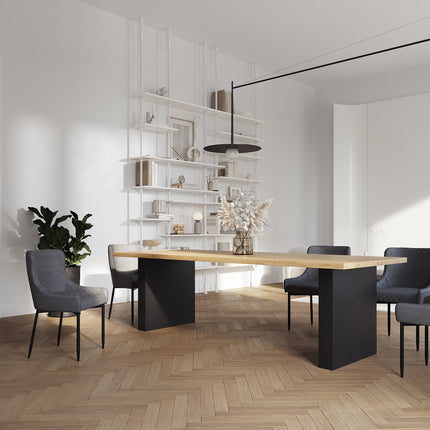 Rotsea Oak Modern Dining Table Steel Base