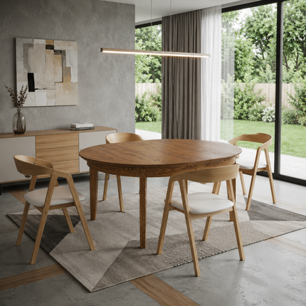 Oak Extendable Round Dining Table Bury