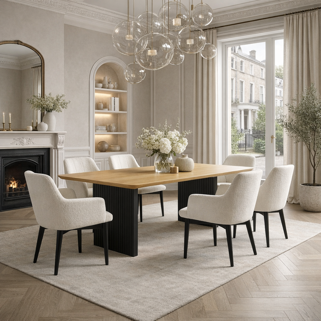 Enderby Solid Oak Dining Table Wooden Leg