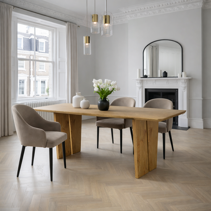 Weston Solid Oak Dining Table Wooden Base