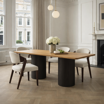 Aswick Oak Dining Table Wooden Base