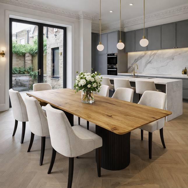 Aswick Oak Dining Table Wooden Base