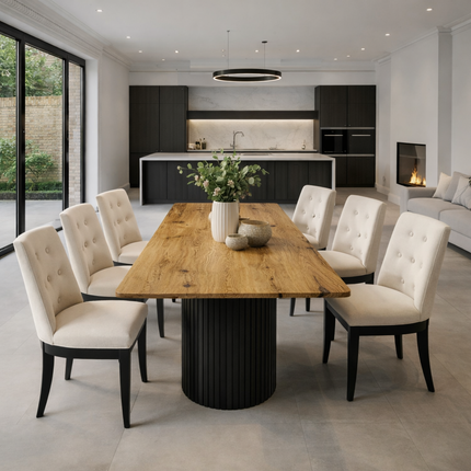 Aswick Oak Dining Table Wooden Base