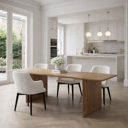 Walcot Solid Oak Dining Table with Wooden Legs