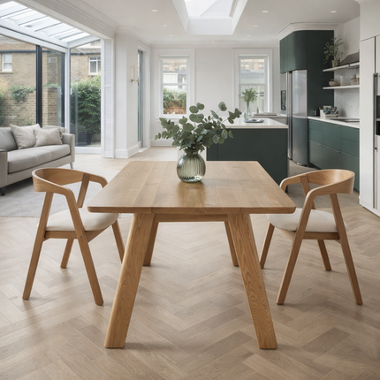 Ancaster Solid Oak Dining Table with Wooden Legs