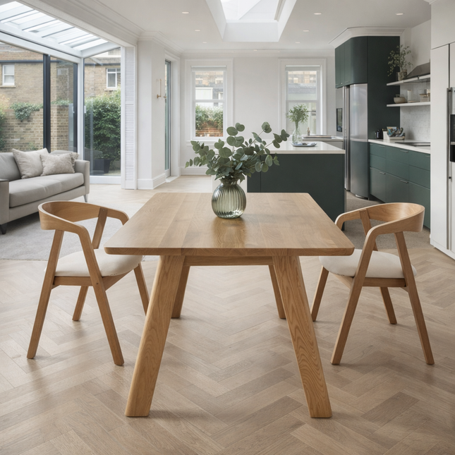 Ancaster Solid Oak Dining Table with Wooden Legs