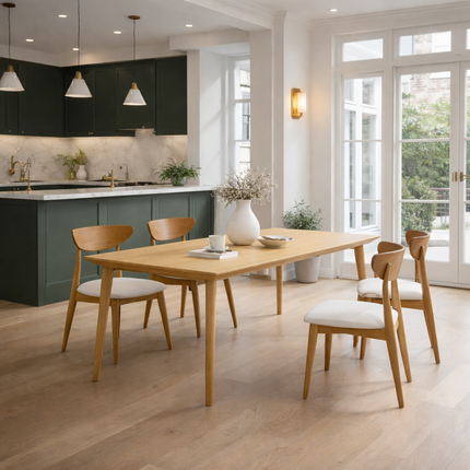 Cranwell Solid Oak Dining Table Wooden Pin Legs