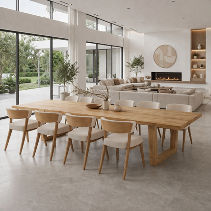 Ranby Solid Oak Dining Table with VF Wooden Legs