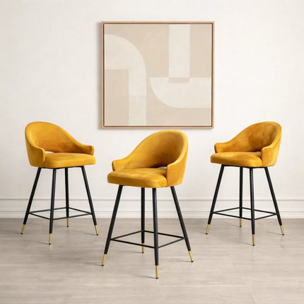 Bar Stools Rose with black metal base