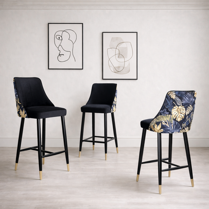 Bar Stools Natally with black metal base