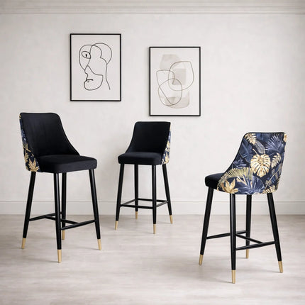 Bar Stools Natally with black metal base