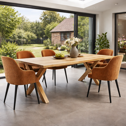 Tetney Solid Oak Dining Table with XF Wooden Legs