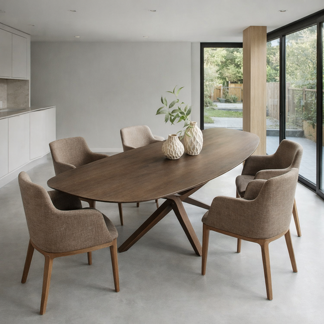 Elkington Solid Oak Dining Table with Wooden Legs