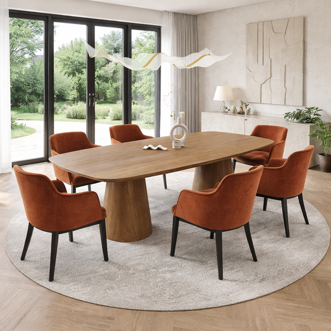 Wilsford Solid Oak Dining Table with Wooden Base