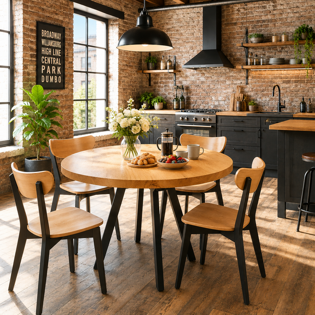Oak Round Dining Table Sally