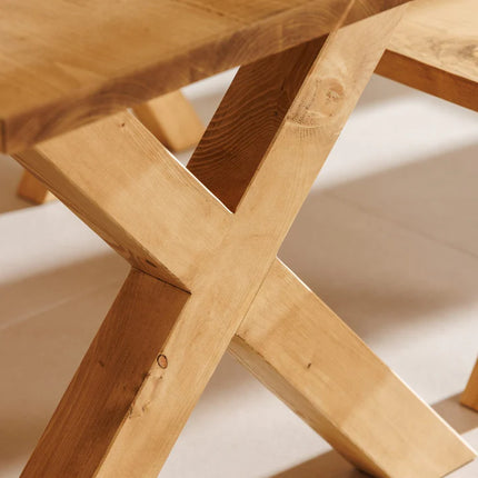 Industrial Rustic Wood X Legs Bench