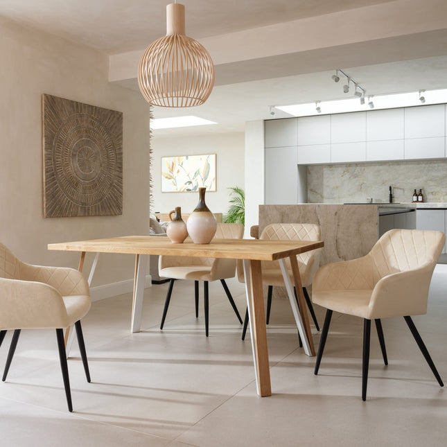 Calia Style Industrial Reclaimed Dining Table Wooden/Steel Legs
