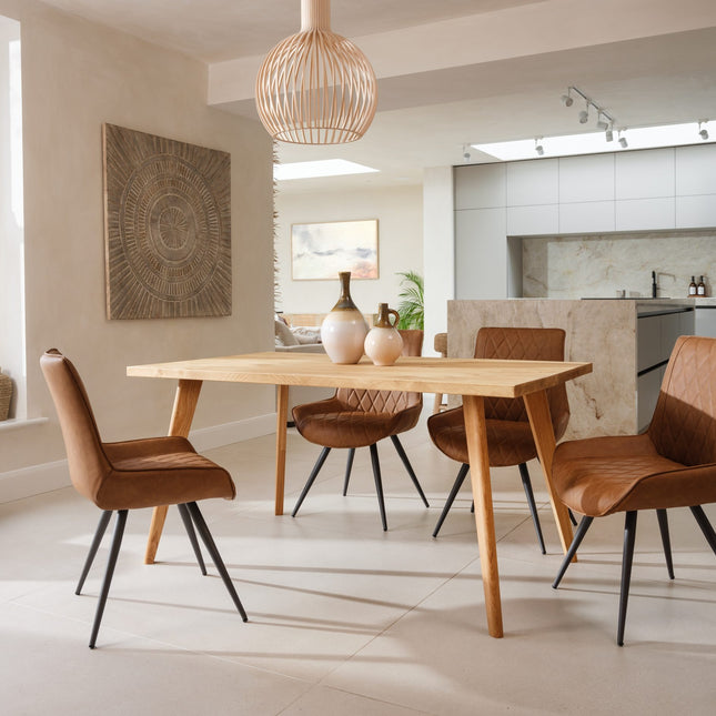 Calia Style Industrial Reclaimed Dining Table Wooden Tapered Legs