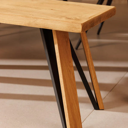 Calia Style Industrial Reclaimed Bench BH Frame Wooden/Steel Legs Black