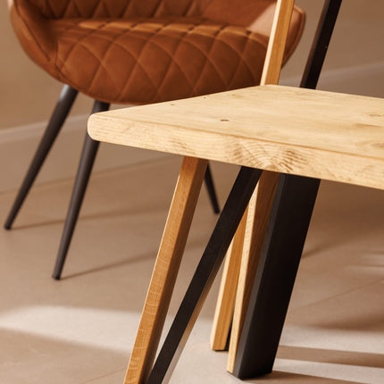 Calia Style Industrial Reclaimed Dining Table Wooden/Steel Legs Black