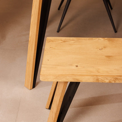 Calia Style Industrial Reclaimed Dining Table Wooden/Steel Legs Black