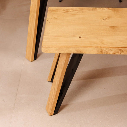 Calia Style Industrial Reclaimed Bench BH Frame Wooden/Steel Legs Black