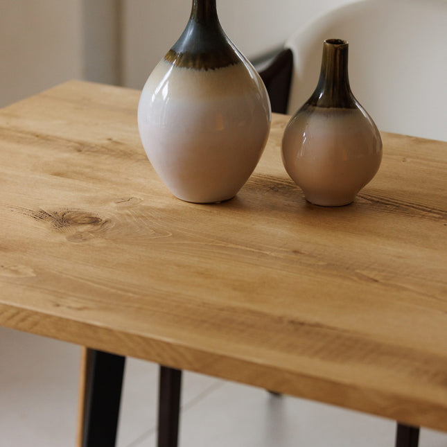Calia Style Industrial Reclaimed Dining Table Wooden/Steel Legs Black