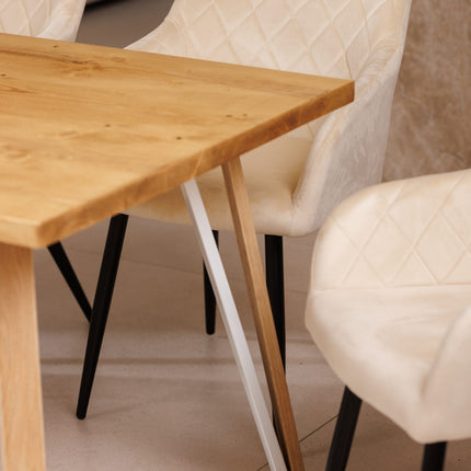 Calia Style Industrial Reclaimed Dining Table Wooden/Steel Legs