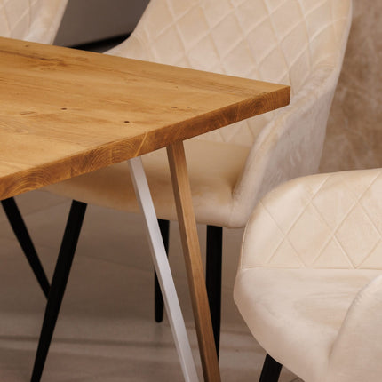 Calia Style Industrial Reclaimed Dining Table Wooden/Steel Legs