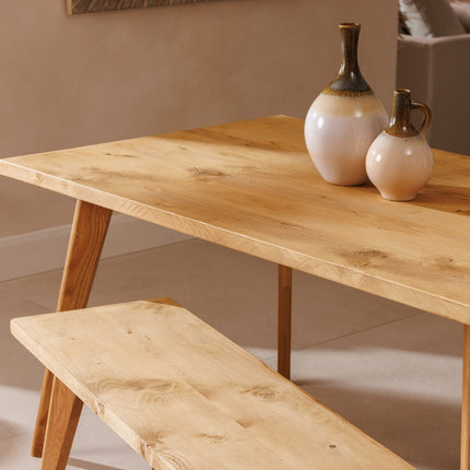 Calia Style Industrial Reclaimed Dining Table Wooden Tapered Legs