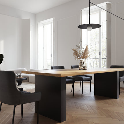 Rotsea Oak Modern Dining Table Steel Base