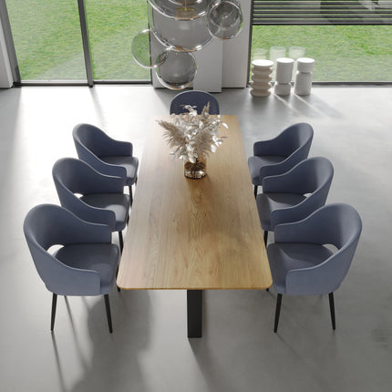 Yarm Solid Oak Dining Table Steel Base