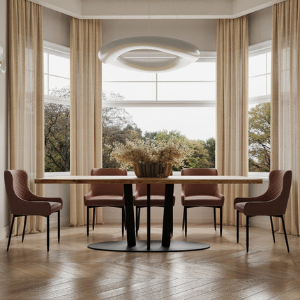 Dalby Solid Oak Dining Table Steel Leg