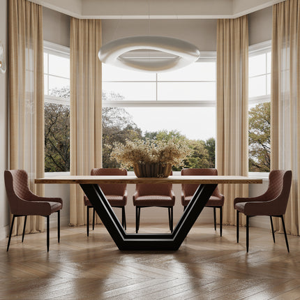 Wilksby Solid Oak Dining Table Steel Leg