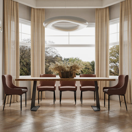 Midville Solid Oak Dining Table Steel Leg