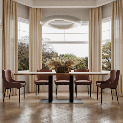 Moorby Solid Oak Dining Table Steel Leg