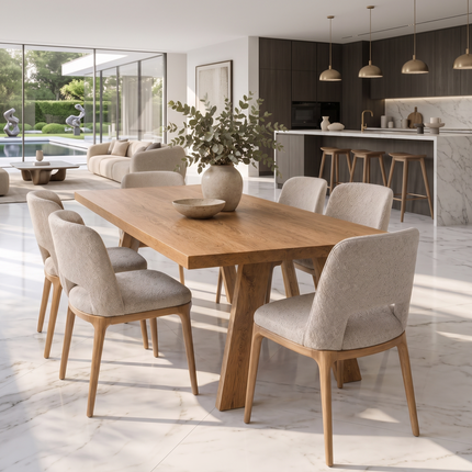 Trent Solid Oak Dining Table with Wooden Legs