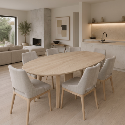 Witham Solid Oak Oval Dining Table with Wooden Legs