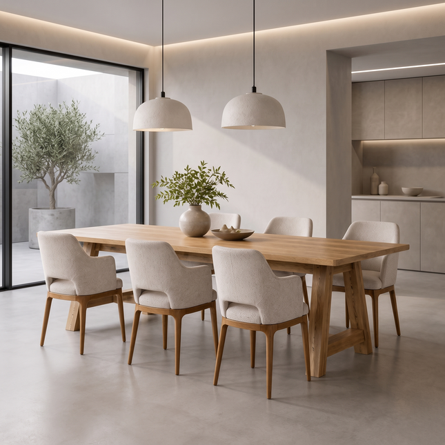Wootton Solid Oak Dining Table with AF Wooden Legs