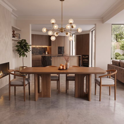 Aston Solid Oak Dining Table with Wooden Base