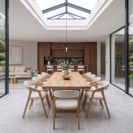 Toynton Solid Oak Dining Table with Wooden Block Leg