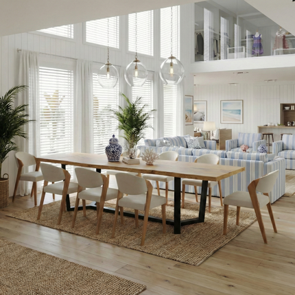 Brigg Straight Edge Rustic Dining Table Cress Steel Base