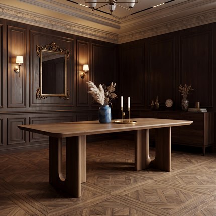 Aston Solid Oak Dining Table with Wooden Base