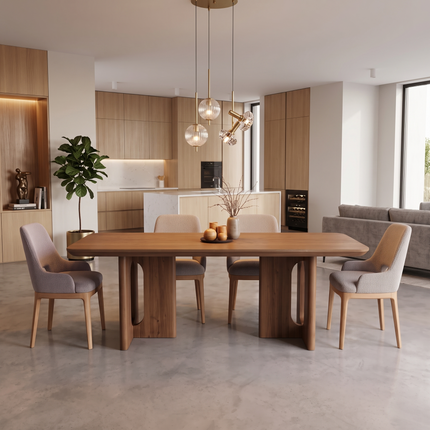 Aston Solid Oak Dining Table with Wooden Base