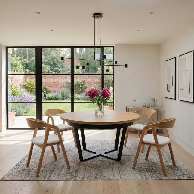 Oak Extendable Round Dining Table Alex