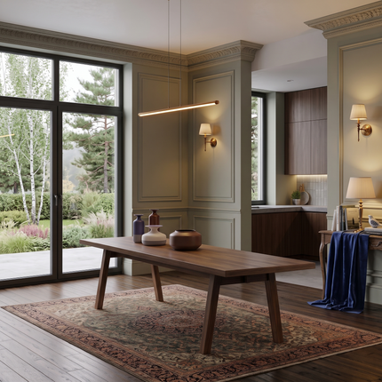 Farley Solid Oak Dining Table with Wooden Legs