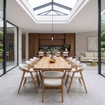 Toynton Solid Oak Dining Table with Wooden Block Leg