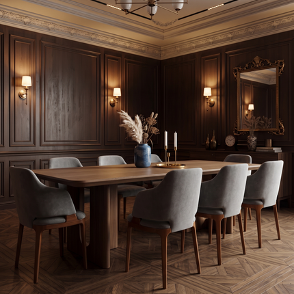 Aston Solid Oak Dining Table with Wooden Base