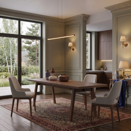 Farley Solid Oak Dining Table with Wooden Legs
