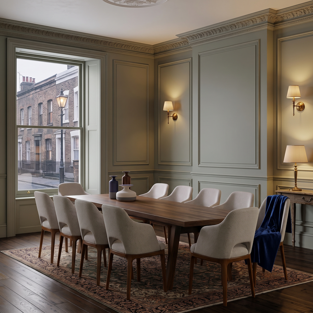Farley Solid Oak Dining Table with Wooden Legs